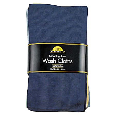 Chef's Essentials 18 Pk. Wash Cloths - Assorted