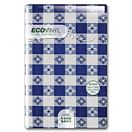 Kane Home 52 in x 70 in Blue Check Ecovinyl Tablecloth