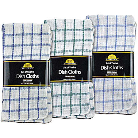 12 Pk. Dish Cloths - Assorted
