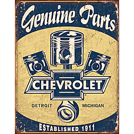Genuine Parts Chevrolet Tin Sign