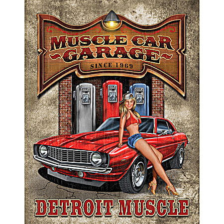 Muscle Car Garage Tin Sign