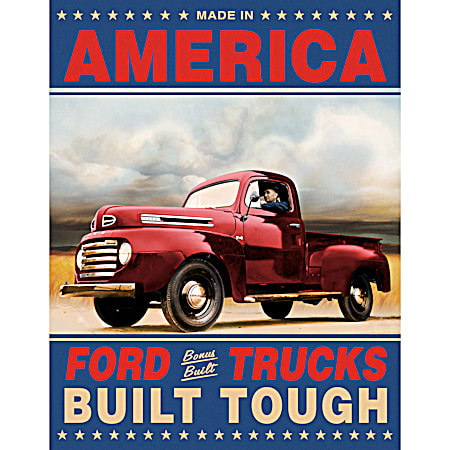 Ford Trucks Built Tough Tin Sign