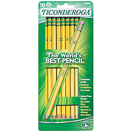 Ticonderoga #2 Yellow Soft Sharpened Pencils - 10 Ct