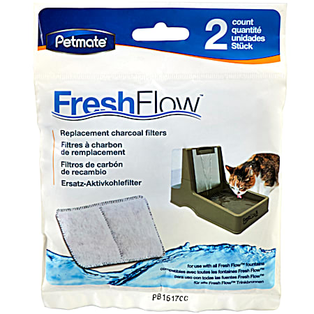 Fresh Flow Replacement Charcoal Pet Water Filter - 2 ct
