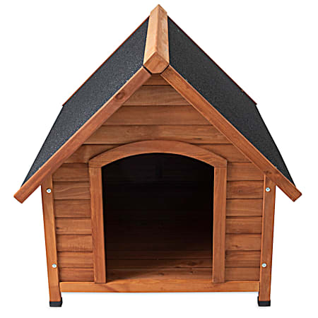 Doskocil Mfg Peak Roof Wood Dog House for 50-70 lb Dogs