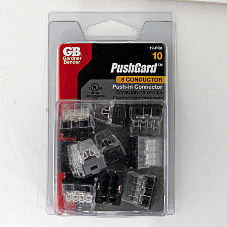 PushGard 8-Port Push-In Wire Connectors - 10 Pk