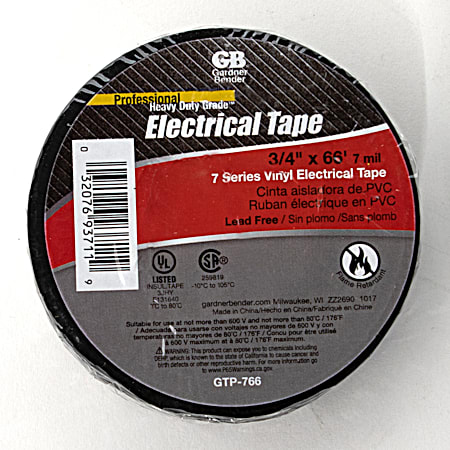 700 Series 0.75 in x 66 ft Heavy-Duty Black Vinyl Electrical Tape