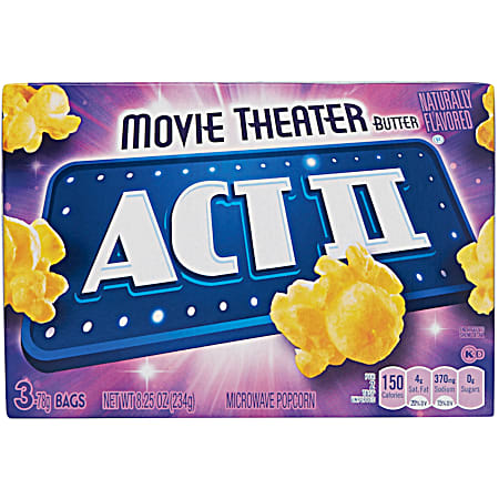 Act II 2.75 oz Movie Theater Butter Microwave Popcorn 3 Pk