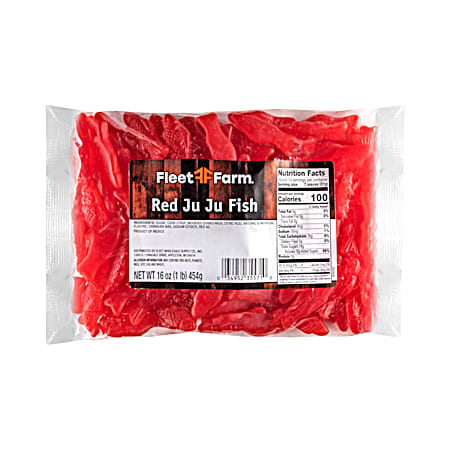 Fleet Farm 16 oz Ju Ju Red Fish Fruity Flavored Soft Chewy Candy