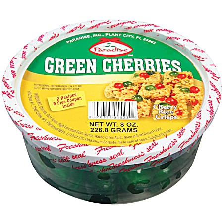 8 oz Green Candied Cherries