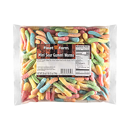 28 oz Sour Gummi Worms Chewy Candy