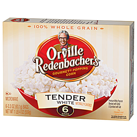 3.3 oz Tender White Popcorn 6 Pk