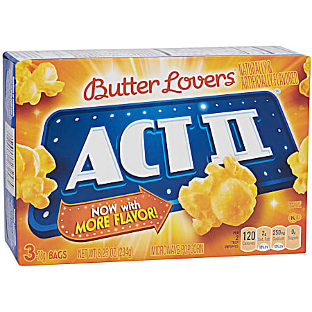 Act II 2.75 oz Butter Lovers Microwave Popcorn 3 Pk