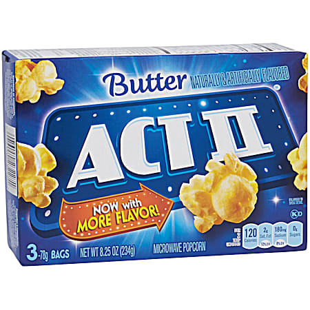 Act II 2.75 oz Butter Microwave Popcorn 3 Pk