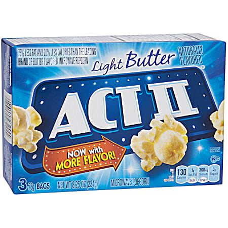 Act II 2.75 oz Light Butter Microwave Popcorn 3 Pk