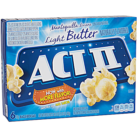 Act II 2.75 oz Light Butter Microwave Popcorn 6 Pk
