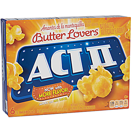 Act II 2.75 oz Butter Lovers Microwave Popcorn 6 Pk