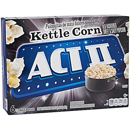 2.75 oz Kettle Corn Microwave Popcorn 6 Pk