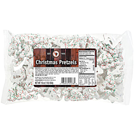 16 oz White Chocolate Christmas Pretzels