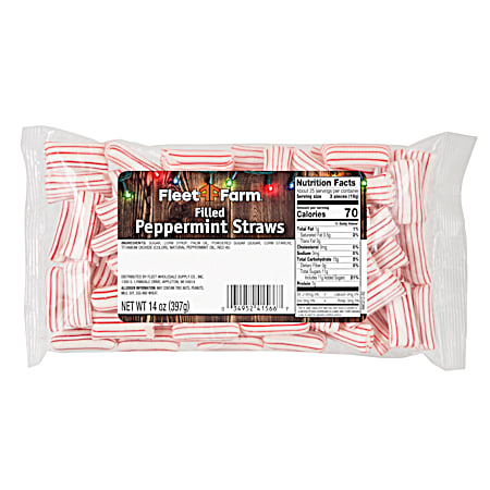 14 oz Filled Peppermint Straws Candy