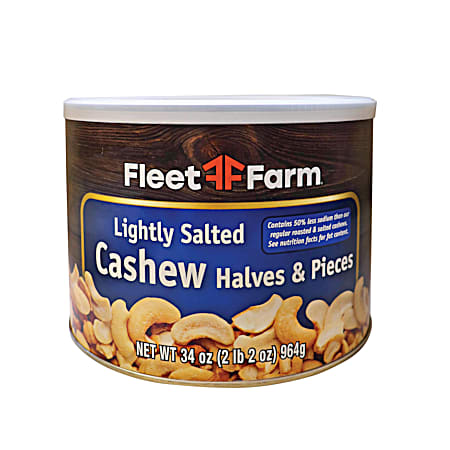 34 oz Lightly Salted Cashew Halves & Pieces