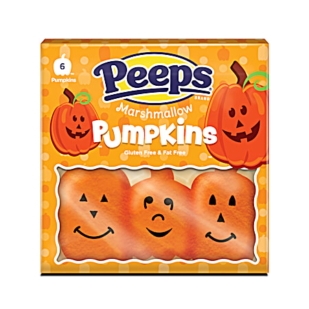 Peeps Orange Marshmallow Pumpkins - 6 ct