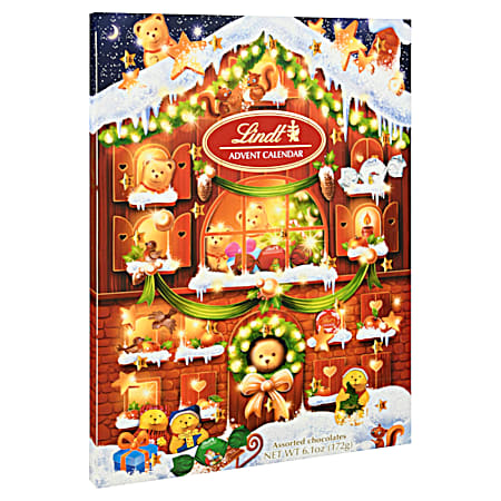 6.1 oz Holiday Chocolate Teddy Bear Advent Calendar