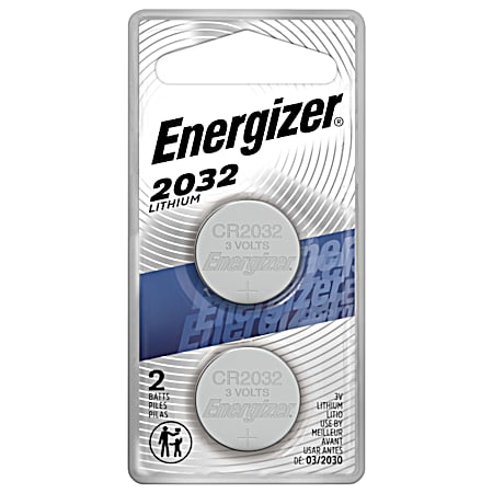 2032 3V Lithium Coin Batteries - 2 Pk