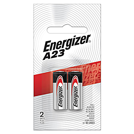 A23 Miniature Alkaline Batteries - 2 Pk