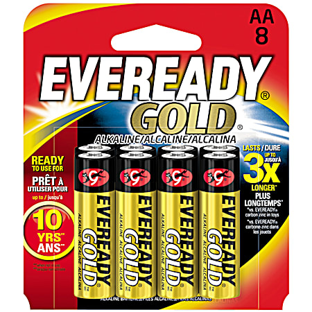 Gold AA Alkaline Batteries - 8 Pk.