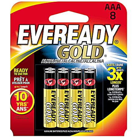 Gold AAA Alkaline Batteries - 8 Pk.