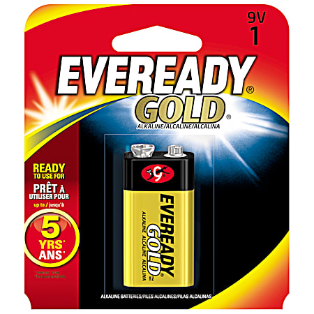 Gold 9V Alkaline Battery - 1 Pk.