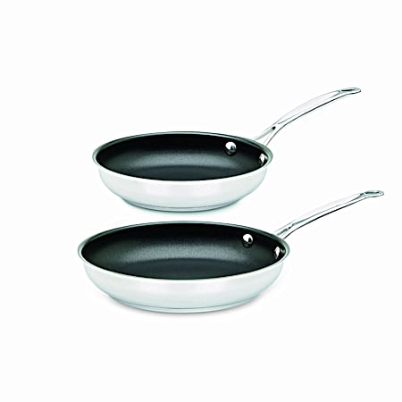 Chef's Classic 2 pc Stainless Steel Non-Stick Skillets