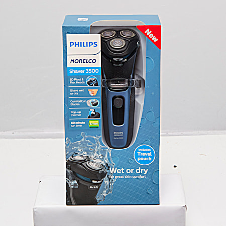 Philips Norelco Shaver 3500, Rechargeable Wet & Dry electric shaver with Pop-Up Trimmer and Storage Pouch, S3212/82