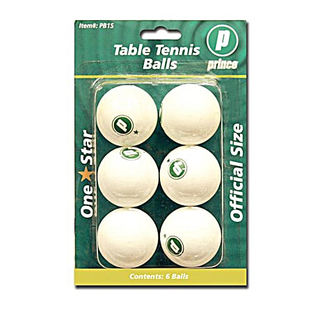 One Star Table Tennis Balls - White