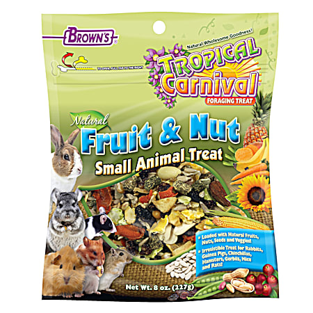 Brown's 8 oz Tropical Carnival Natural Fruit & Nut Small Animal Treats