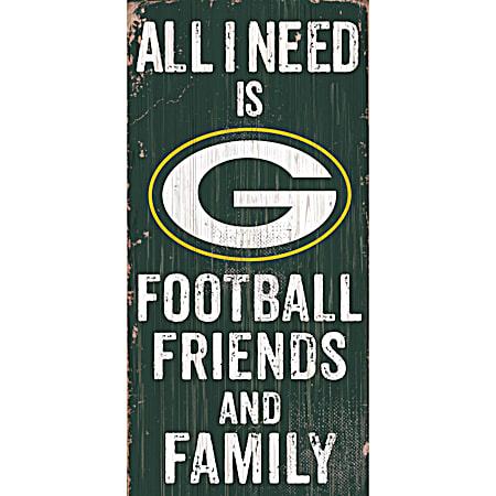 Green Bay Packers All I Need Distressed Wood Green Vintage Sign