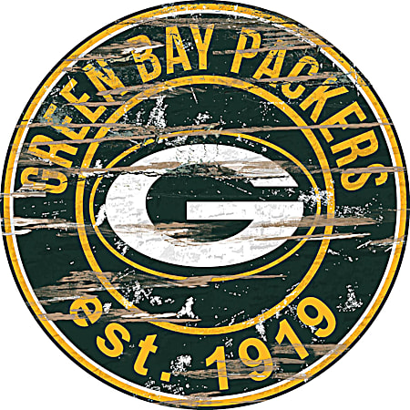 Green Bay Packers Established Date Distressed Green Vintage Sign