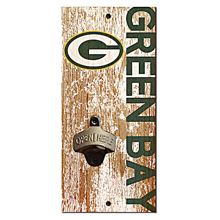 Green Bay Packers Distressed Bottle Opener Sign