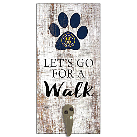 Milwaukee Brewers Distressed Leash Holder Sign