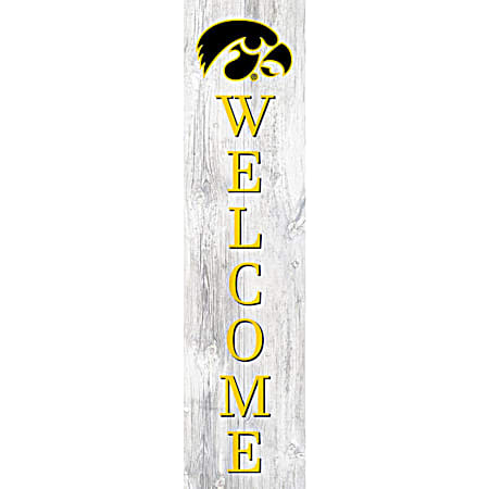 Iowa Hawkeyes Distressed Welcome Leaner Sign
