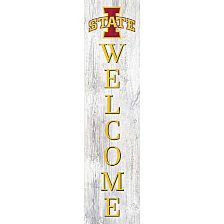Iowa State Cyclones Distressed Welcome Leaner Sign