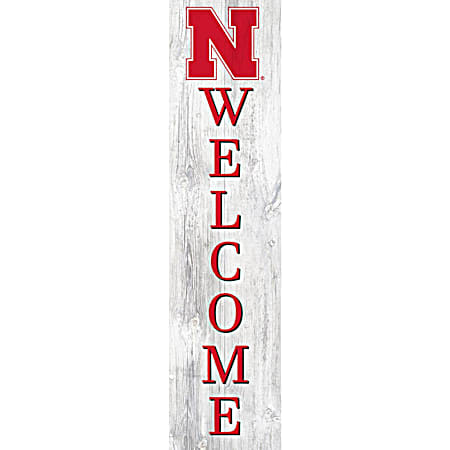 Nebraska Cornhuskers Distressed Welcome Leaner Sign