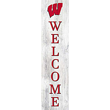 Wisconsin Badgers Distressed Welcome Leaner Sign