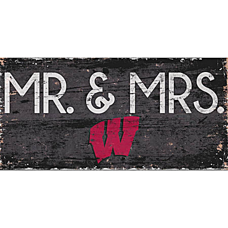 Wisconsin Badgers Mr & Mrs Distressed Vintage Sign