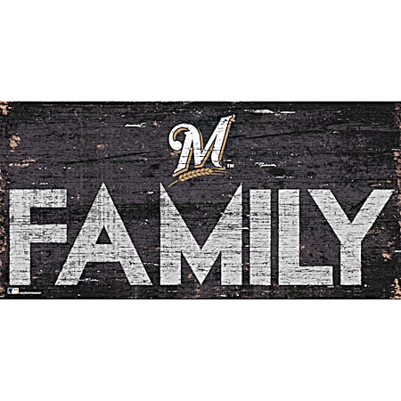 Milwaukee Brewers Distressed Vintage Family Sign