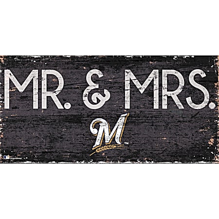 Fan Creations Milwaukee Brewers Mr & Mrs Distressed Vintage Sign