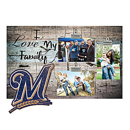 Milwaukee Brewers 3-Clip Photo Frame Distressed Vintage Sign