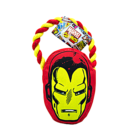 Marvel Comics 6.5 in Iron Man Rope Pull Toy for Dogs