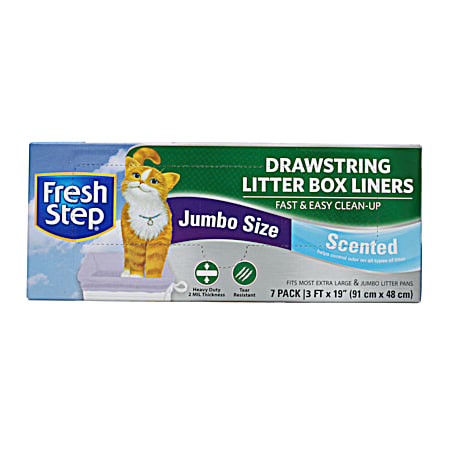 Fresh Step Scented Drawstring Litter Box Liners - 7 Ct